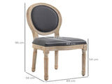 Set of Two French-Inspired Wooden Dining Chairs - Grey T3398P328309