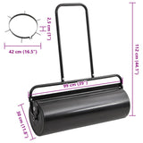Garden Lawn Roller Pull with Aerator Clamps Black 63 L Iron and Steel 3308006