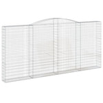 Arched Gabion Baskets 4 pcs 400x30x180/200 cm Galvanised Iron 3146920