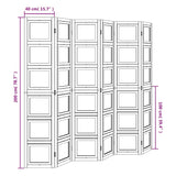 Room Divider 6 Panels White Solid Wood Paulownia 358699