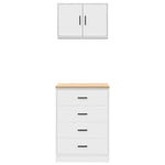 ZNTS Garage Cabinets 2 pcs White Engineered Wood 3328332