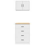 ZNTS Garage Cabinets 2 pcs White Engineered Wood 3328332