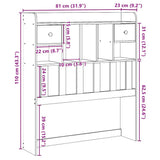Headboard with Storage Wax Brown 75 cm Solid Wood Pine 855528