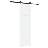 Sliding Door 61 x 198.5 cm Engineered Wood White and Black 3449954