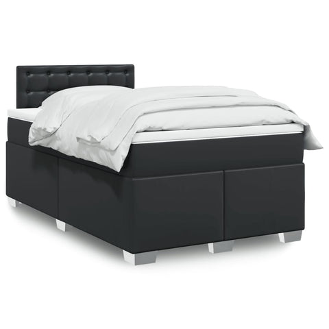 Box Spring Bed with Mattress Black 120x190 cm Faux Leather 3286112