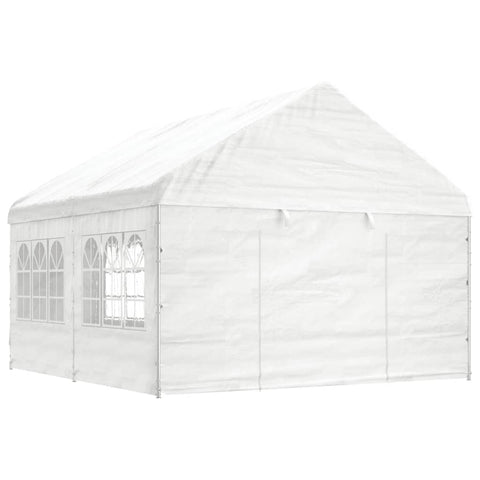 Gazebo with Roof White 4.46x4.08x3.22 m Polyethylene 3155486