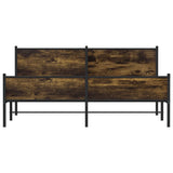 Metal Bed Frame without Mattress Smoked Oak 160x200 cm 3301386