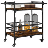 Kitchen Trolley Smoked Oak 82x40x78.5 cm Engineered Wood 842363