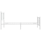Metal Bed Frame without Mattress with Footboard White 90x190cm 376383
