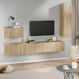 4 Piece TV Cabinet Set Sonoma Oak Engineered Wood 3114328