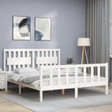 Bed Frame without Mattress White 160x200 cm Solid Wood Pine 3192437