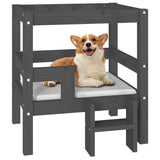 Dog Bed Grey 55.5x53.5x60 cm Solid Wood Pine 822369