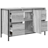 Basin Cabinet with Drawers Grey Sonoma 90x34.5x60 cm 861890