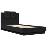 Bed Frame Black Engineered wood Small Single Bed Frame 3210067