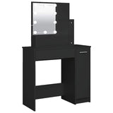 Dressing Table with LED Black 86.5x35x136 cm 808811