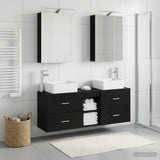 Bathroom Furniture Set 5 pcs Black Oak 3406832