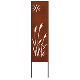 Garden Privacy Screen Rusty 32 x 140 cm Weathering steel 876209