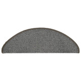 Stair Mats 15 pcs 65x21x4 cm Grey Half Round Large 149854