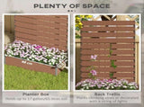 Raised Bed for Garden, Planter with Trellis for Climbing Plants, Vines, Planter Box with Drainage T3398P320104