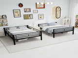 Black thickened reinforced metal high-low bed with simple wrought iron upper and lower bunk beds for W3987P434163