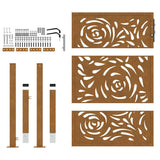 Garden Gate 100x125 cm Weathering Steel Flame Design 4100995