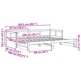 Pull-out Day Bed Natural 180 x 200 cm Solid Pine Wood 8004795