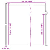 ZNTS Retractable Side Awning Dark Green 200x500 cm 4004470