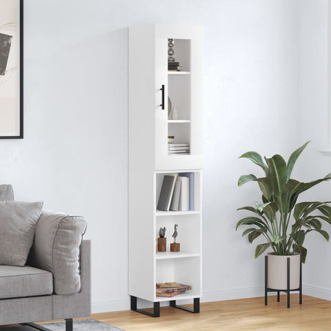 Highboard White 34.5x34x180 cm Engineered Wood 3199385