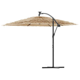 Garden Parasol with LEDs and Steel Pole Brown 246x246x230 cm 4005086