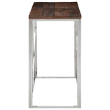 Console Table Silver Stainless Steel and Solid Wood Sleeper 349989