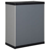 Garden Cabinet Grey and Black PVC and Polypropylene Medium 340981