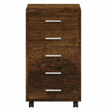 Drawer Cabinet with Castors Smoked Oak Engineered Wood 342674