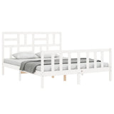 Bed Frame without Mattress White King Size Solid Wood Pine 3193082