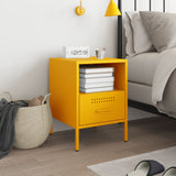 ZNTS Bedside Cabinet Mustard Yellow 36x39x50.5 cm Steel 843060