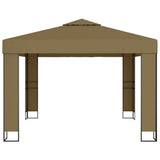 Gazebo with Double Roof 3x3x2.7 m Taupe 180 g/m 312218