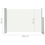 Patio Retractable Side Awning 60x300 cm Cream 48353