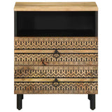 Bed Cabinet Black 50x33x62 cm Solid Rough Wood Mango 4018638
