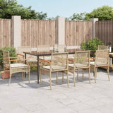 9 Piece Garden Dining Set with Cushions Beige Poly Rattan 3213630