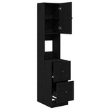 Kitchen Sideboard with Drawer Black Oak 32 x 50 x 180 cm 871379