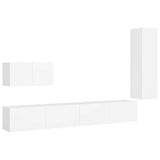 4 Piece TV Cabinet Set White Engineered Wood 3078676