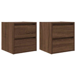 ZNTS Wall-mounted Bedside Cabinets 2 pcs Brown Oak 38x34x40 cm 861260
