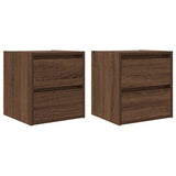 ZNTS Wall-mounted Bedside Cabinets 2 pcs Brown Oak 38x34x40 cm 861260