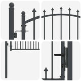 Fence Gate with Spikes EMMEN 150 x 100 cm Powder-coated steel 42009019
