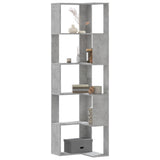 Corner Bookcase 5-Tier Concrete Grey 50x50x179 cm Engineered Wood 852585