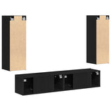 TV Cabinet Set Wall-mounted 4 pcs Black oak 160 x 30 x 30 cm 3393208