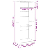 Wardrobe Brown Oak 80x50x200 cm Engineered Wood 3307798