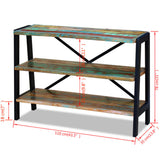 Side Table Multicolour Reclaimed wood and steel Small 243274