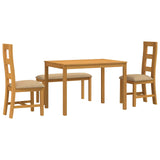 Dining Set 4 pcs Beige Solid Oak Wood 3430306