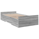 Bed Frame Grey Sonoma Engineered Wood 75 x 190 cm Small Single 3280354