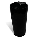 ZNTS Ceramic Stand Bathroom Sink Basin Faucet/Overflow Hole Black Round 141943